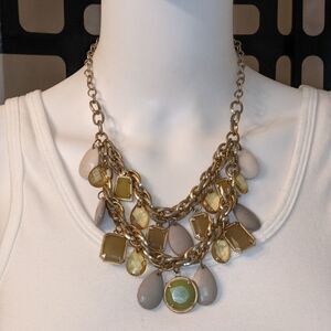 Vintage double layer faceted bead necklace